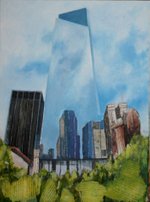 WTC 4 Ground Zero (2013) Papercollage/acrylic